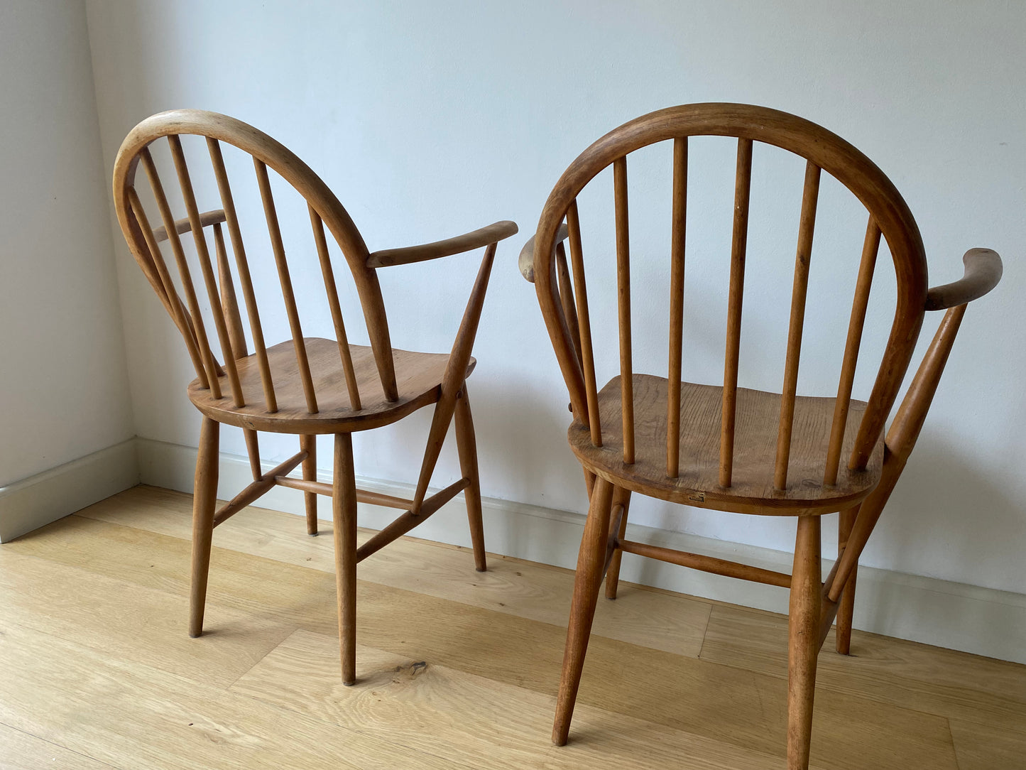 Ercol Windsor mid-century carver chairs