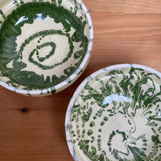 Romanian marble splatter bowls - set of two