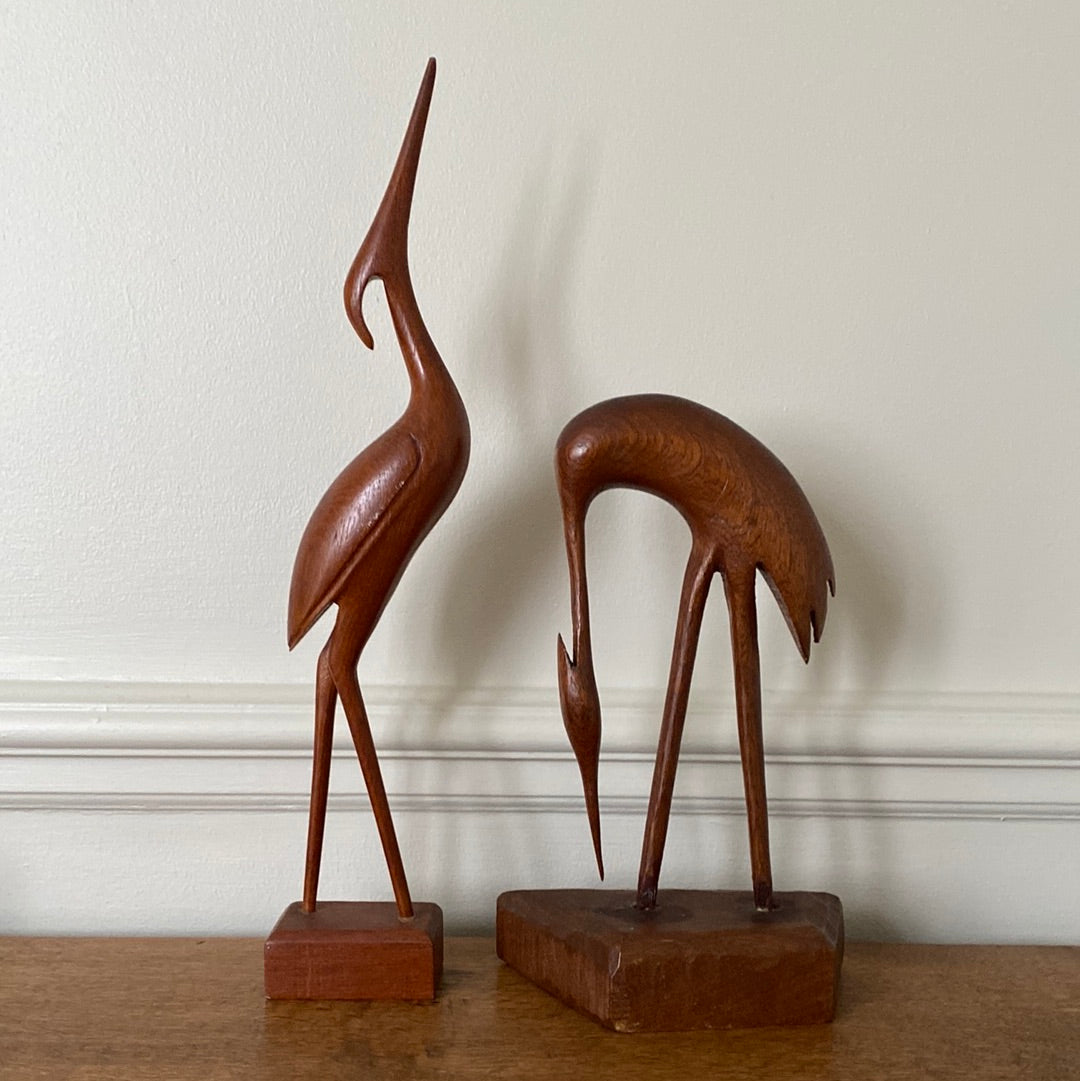 Danish mid-century teak herons - pair